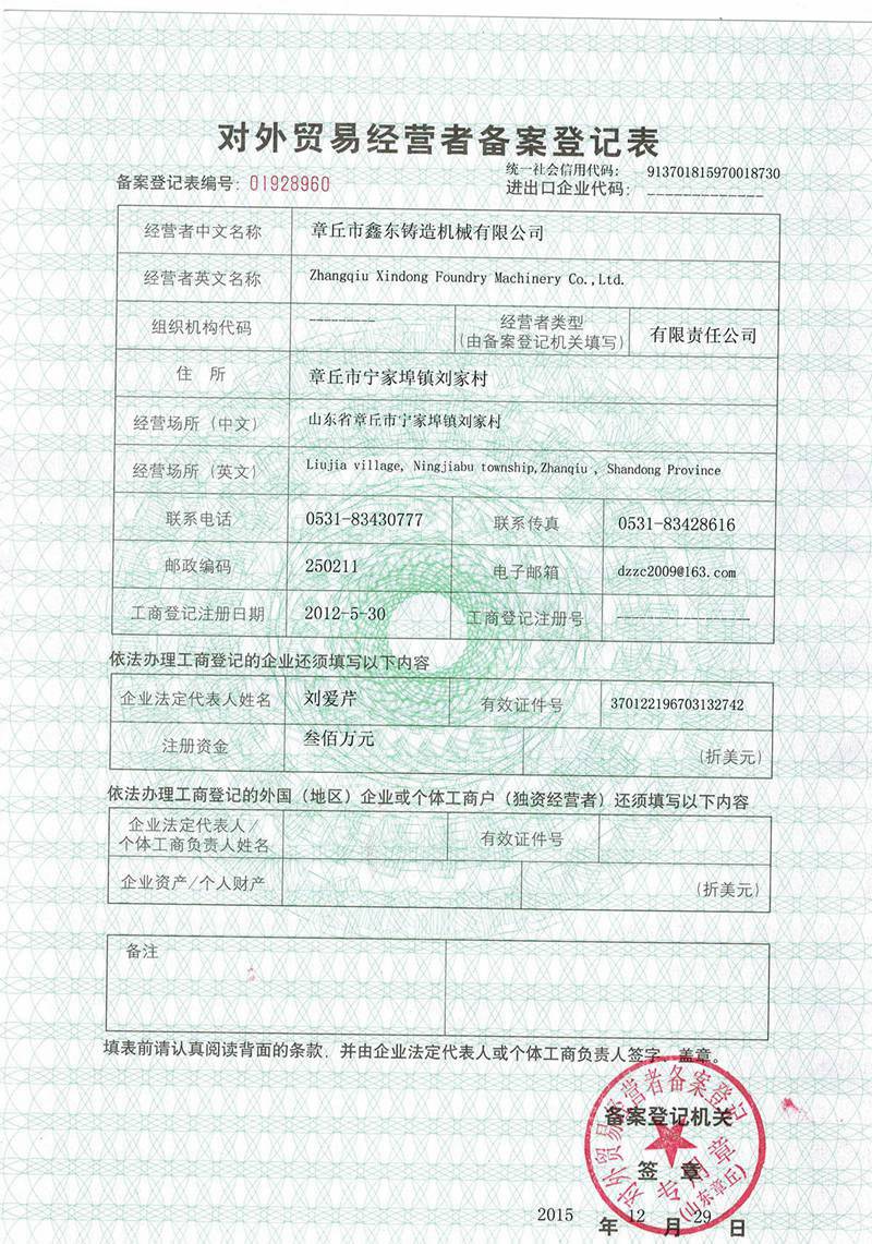 外貿證書